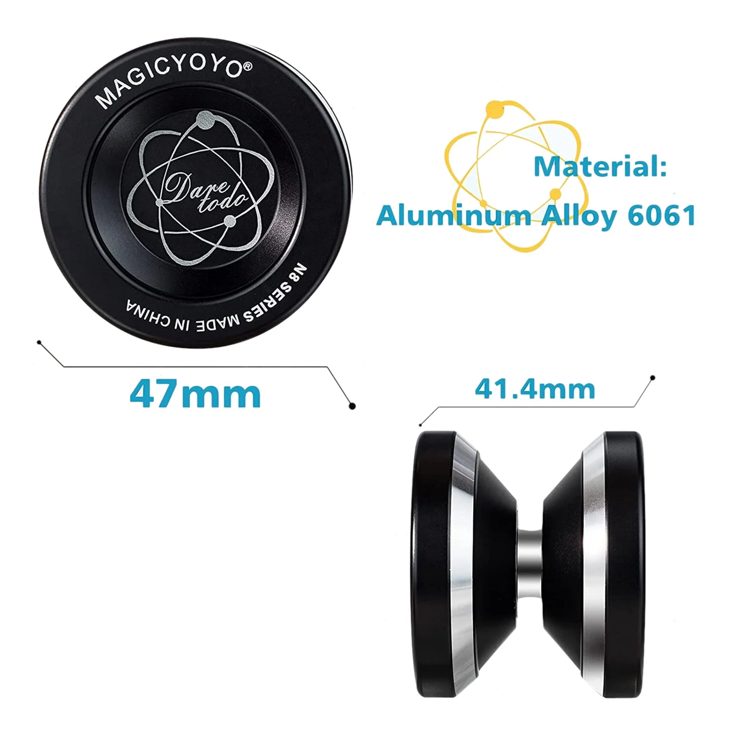 MAGICYOYO Yoyo N8 insensible,Yoyo para adultos,Yoyo de metal submarinismo para niños,Bonus 5 cuerdas de yoyo,Yo Yo Bag