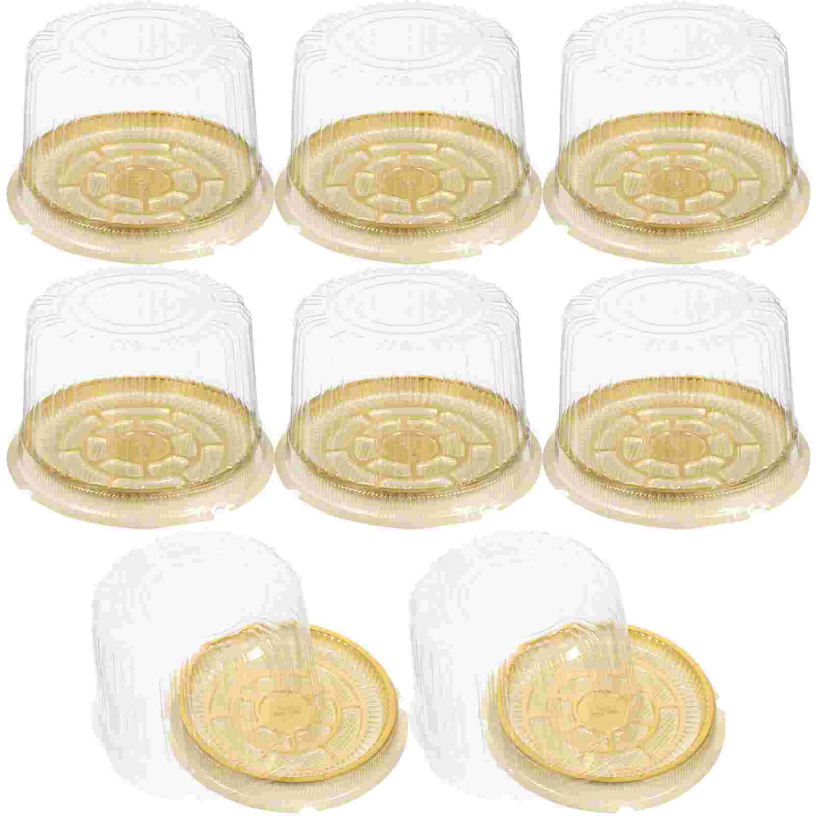 10 Pcs Cake Cheese Storage Box Food Containers Cupcake Holder with Clear Lids The Pet Plastic