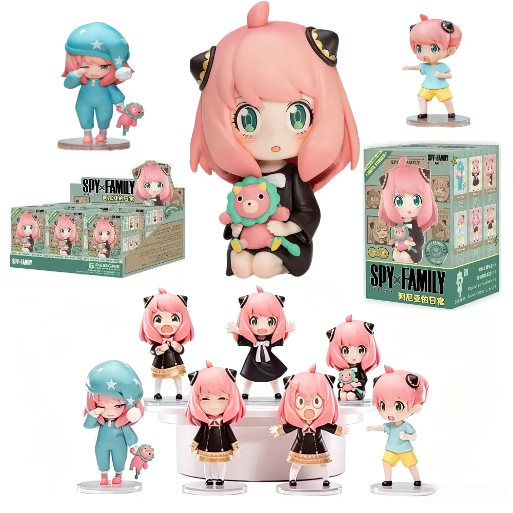 Spy X Family Anya Serie Überraschungs-Blindbox-Spielzeug Niedliche Handpuppen Mystery Box Modelle Überraschungstüten für Mädchen-Geburtstagsgeschenke