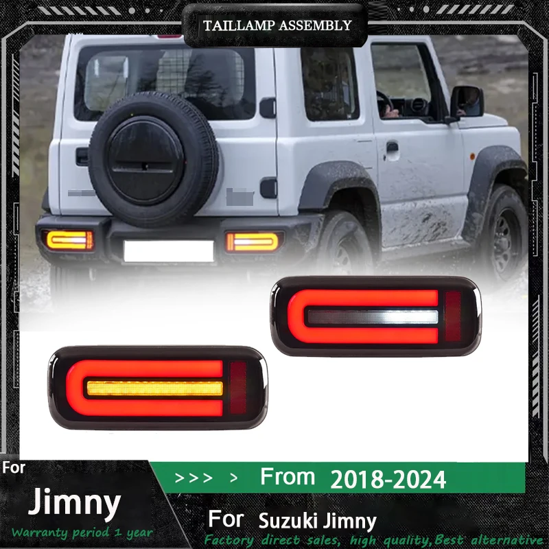 1 زوج سيارة الذيل مصباح LED عاكس ضوء الفرامل لسوزوكي جيمي JB64 JB74 2018-2024 الضوء الخلفي الخلفي وقوف السيارات بدوره إشارة