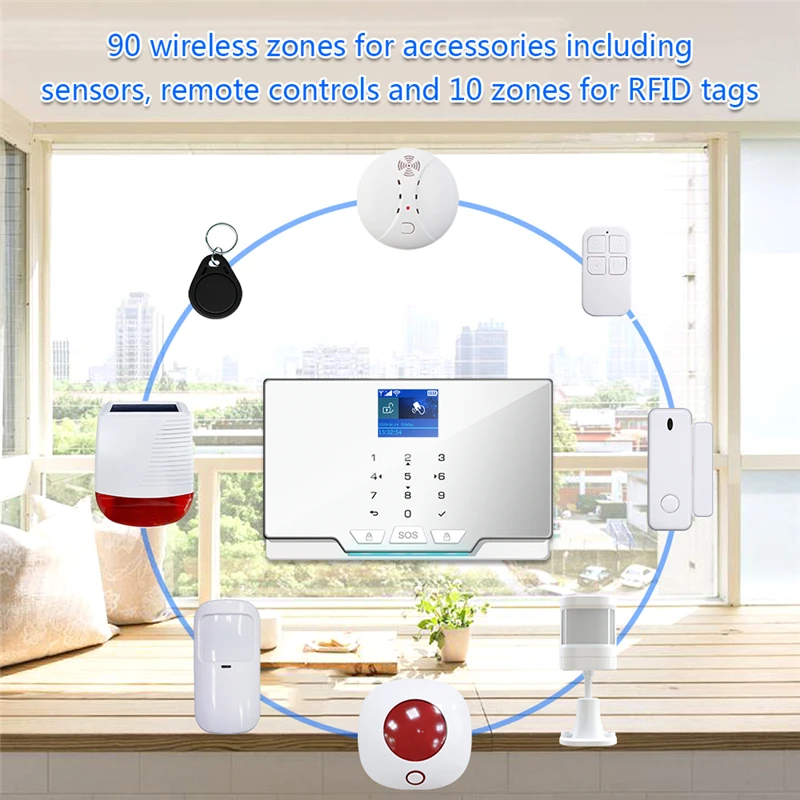 Tuya-sistema de alarma inteligente para el hogar, dispositivo de seguridad antirrobo con Detector de movimiento, Wifi, Gsm, 11 idiomas, 433MHz,