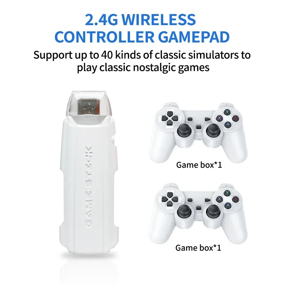 

Game Console X2 MAX Video128G Built-in 40000 Retro Wireless Controller TV Game Stick 4K HD for GBA Handheld Game Player Console