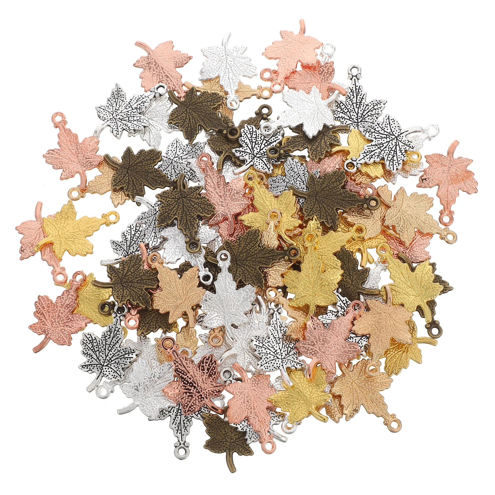 

90Pcs Vintage Alloy Pendant Charms Maple Leaf Shaped DIY Jewelry Accessories for Necklace Earrings Keychain Crafting Projects