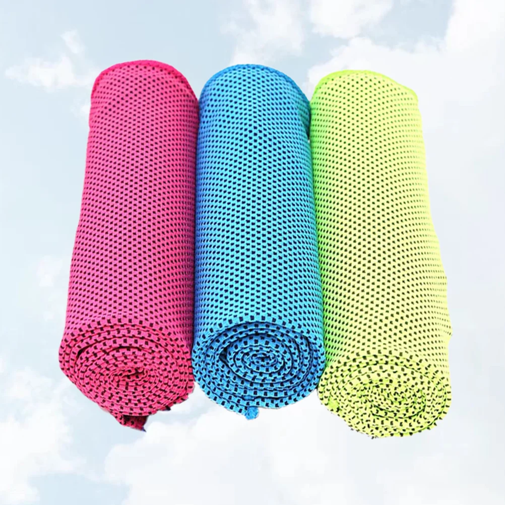 3pcs Cooling Cold For Sports Yoga Gym Fitness Travel Camping Ice Lightweight Quick Dry Absorbent Breathable Towel Set