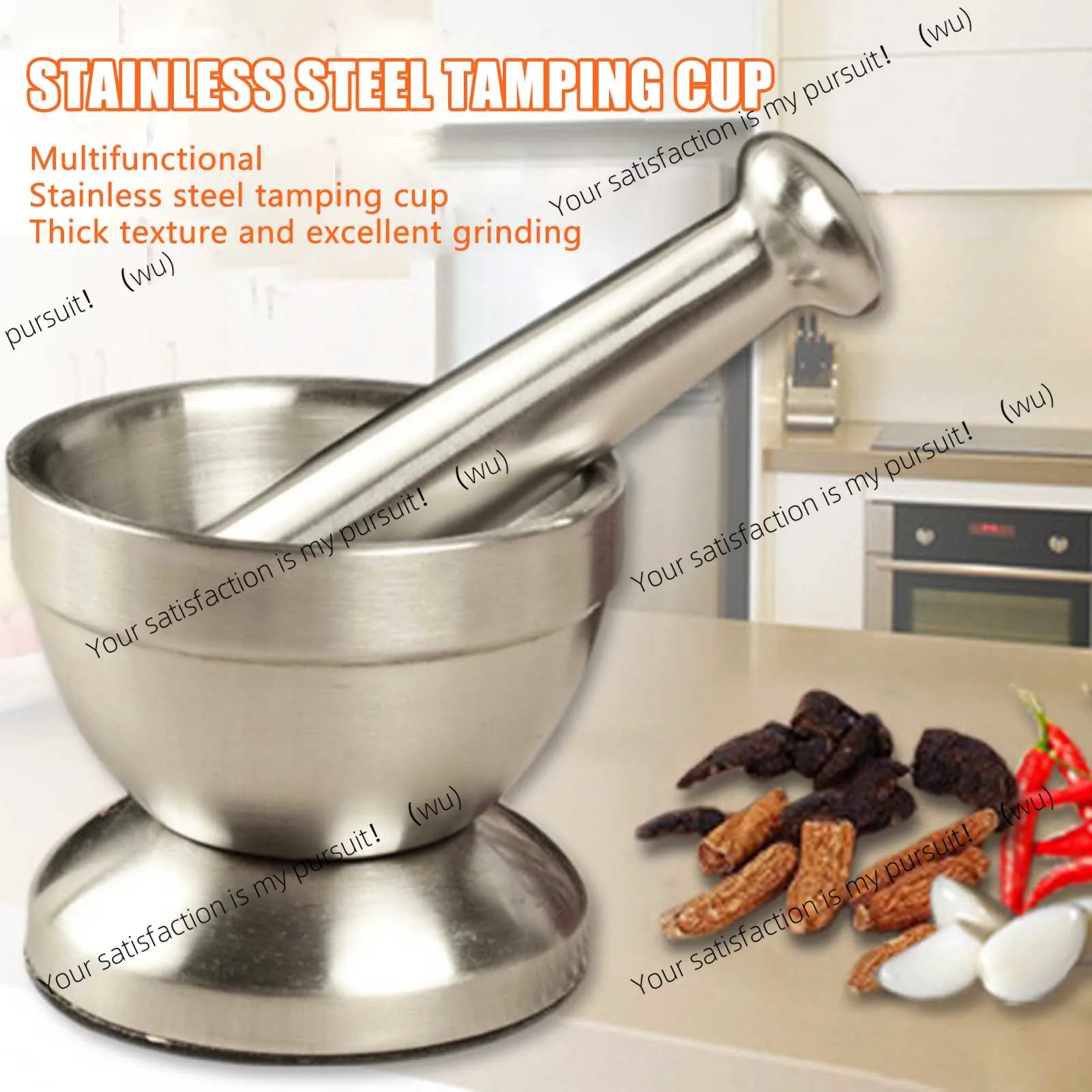 Small Mortar Mills Pestle Set Stainless Steel Sturdy and Durable Pounding Pot Food Grinder Easily Crush Medicine Pills Tablets