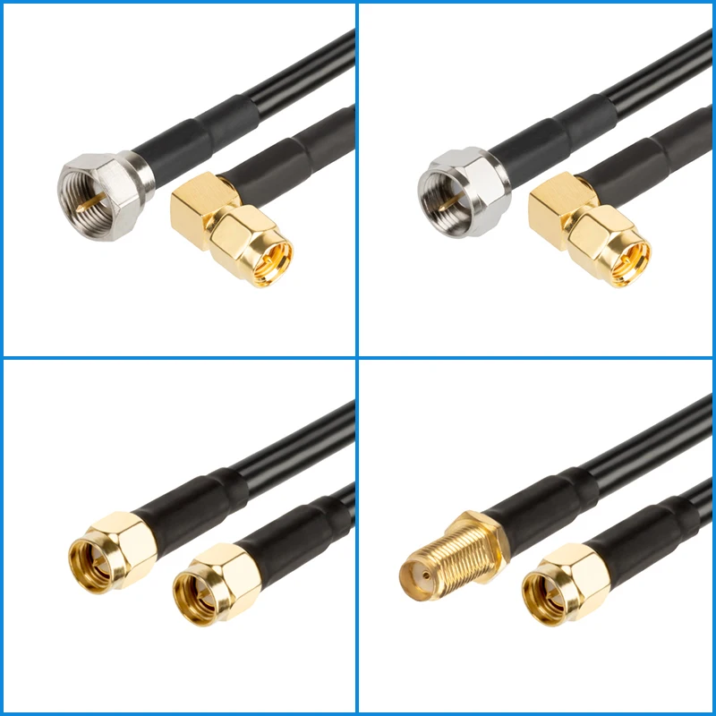 F male To SMA Female bulkhead Adapter Jumper Pigtail Coax Cable RG58 cable sma to F to sma male female plug cable 0.3m-30m