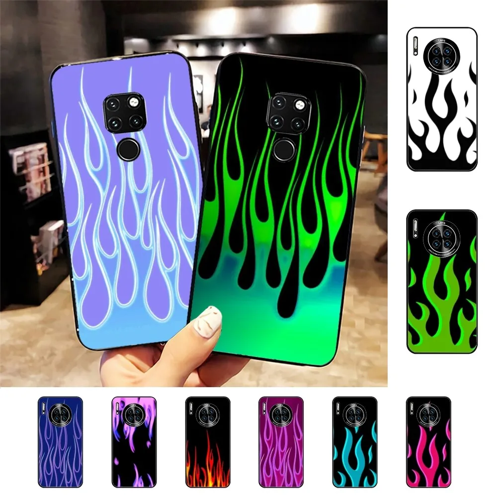 Blue Red Flame Fire Phone Case For Huawei Mate 10 20 30 40 50 Lite Pro Nova 3 3i 5 6 SE 7 Pro 7SE