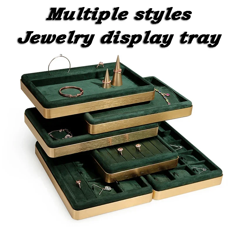 Luxury Jewelry Display Tray Counter Ring Necklace Bracelet Viewing Tray Women's Jewelry Storage Display Props for Jeweler