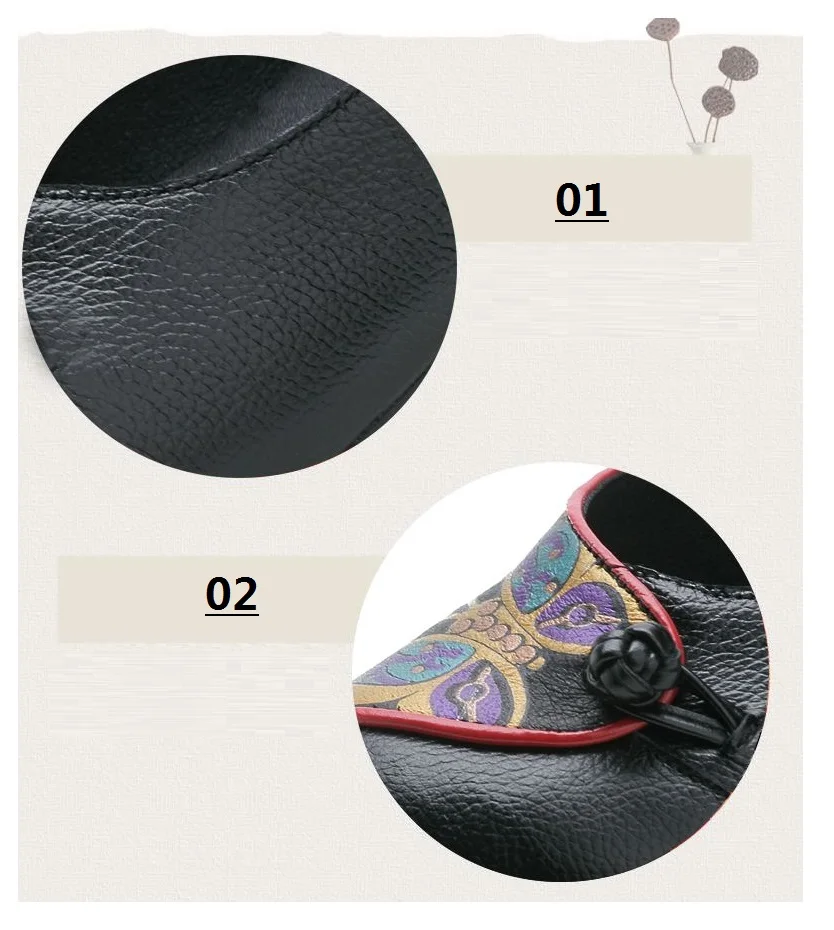 High Quality Mom Genuine Leather Pumps Loafer Women Summer Black red Mary Janes Block Heels Shoes Round Toe Ethnic Stylish Pumps