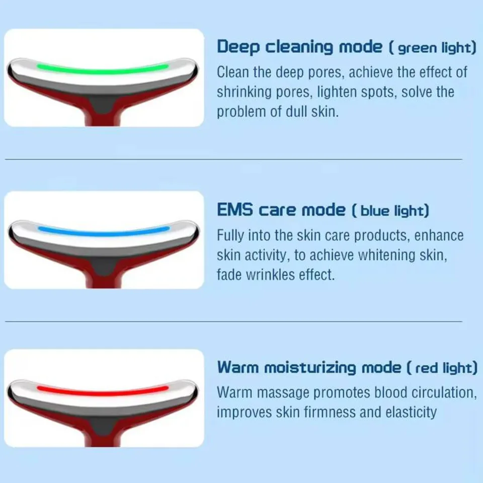 Hals-Mikrostrom-Einführung, Lifting, Straffung, Abnehmen, Falten reduzieren, vibrierende heiße Kompresse, Schönheitsgerät, Hautverjüngung