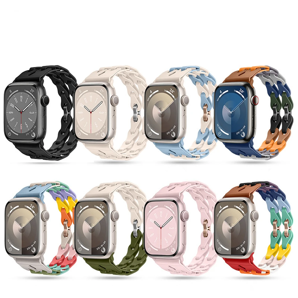 New Fashion Hollow band for AP iwatch S9 ultra2 Watch Silicone Strap Replaceable Wrist Bracelet