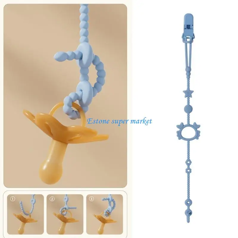 090B Teething Toy Safety Chain Stretchable Silicone Pacifier Clip Chain Adjustable