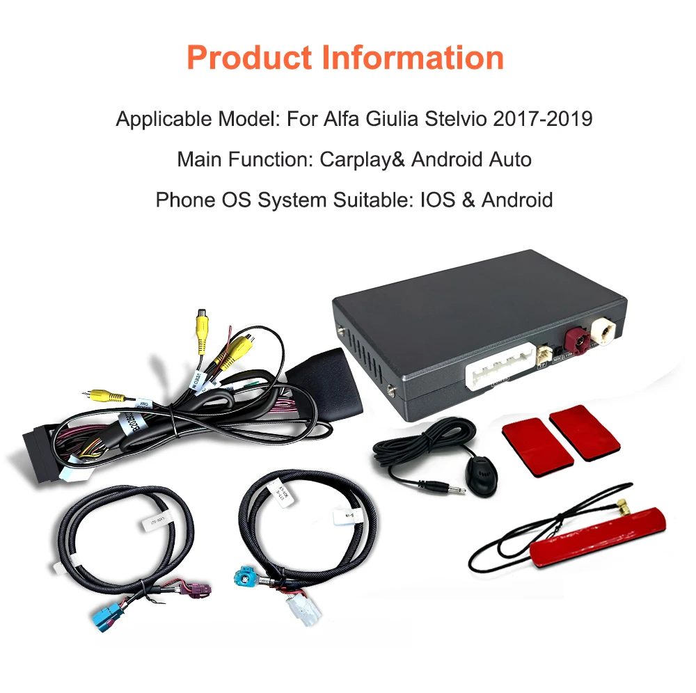 Bonroad Wireless Carplay Android Auto OEM Upgrade Decoder Box für Alfa Romeo Stelvio & Giulia 2017-2020 Airplay Mirror Link – Detail 12
