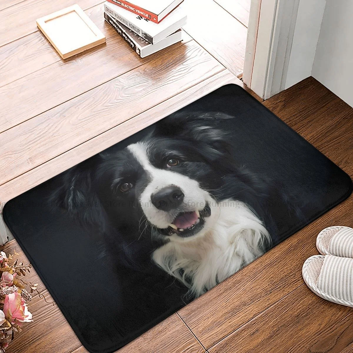 Border Collie Pet Dog Non-slip Doormat Kawaii Living Room Kitchen Mat Outdoor Carpet Home Modern Decor