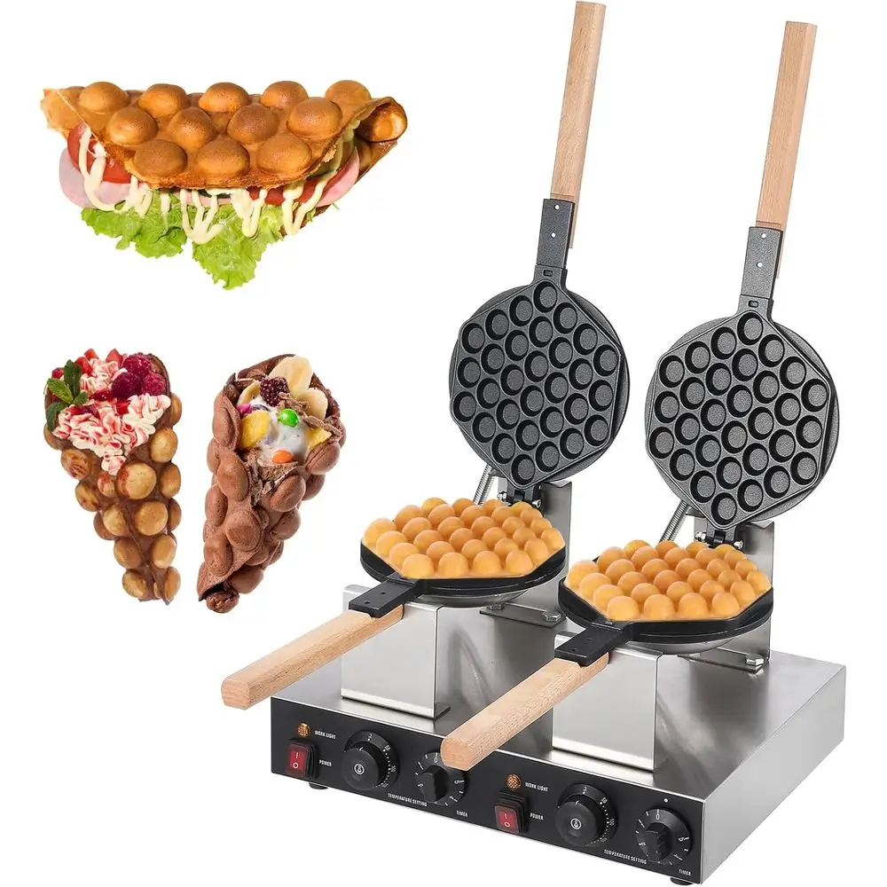 

Bubble Wale Maker 2800W, Double-Side Heating Non-Stick Electric Egg Wale hine or Home and Commercial Use, Quick and Even Cooking