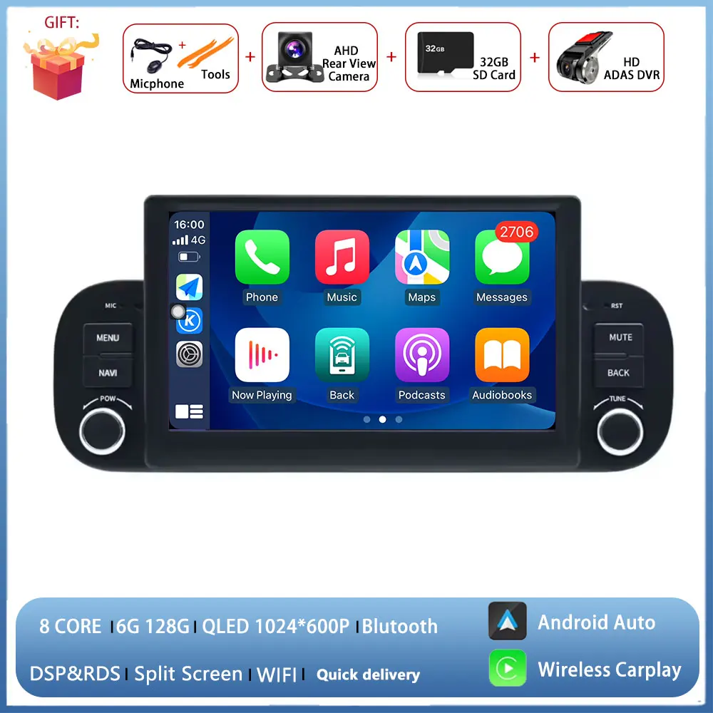 7 ''Voor FIAT Panda 2013 - 2020 Android Auto Radio multimedia Speler GPS Navigatie Draadloze Carplay Intelligente Systemen