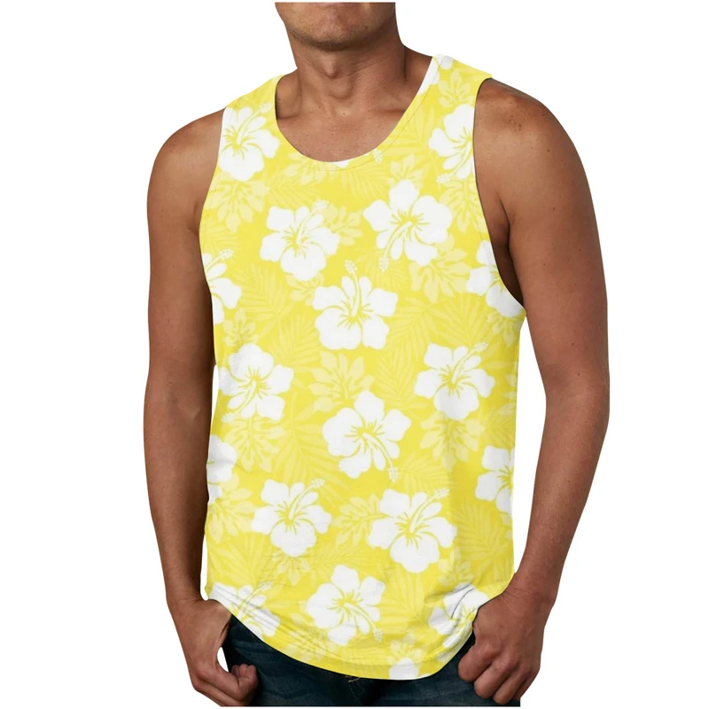 3D Plant Flower Tank Top Clothing Men Summer Streetwear Basketball Vest Quick Drying Sleeveless Tops Sleeveless Man Gym Shirts