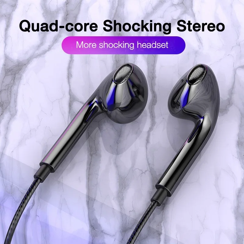 In-Ear Stereo Wired Headset Type-C Remote Control with Microphone Tuning for Android Universal Earplugs