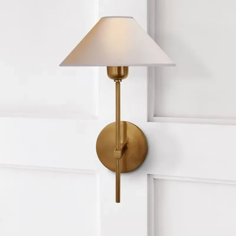 Modern Marble Lampshade Brass Luxury Gold Night Reading Wall Lamp LED Villa Round Indoor Alabaster Wall Lamp