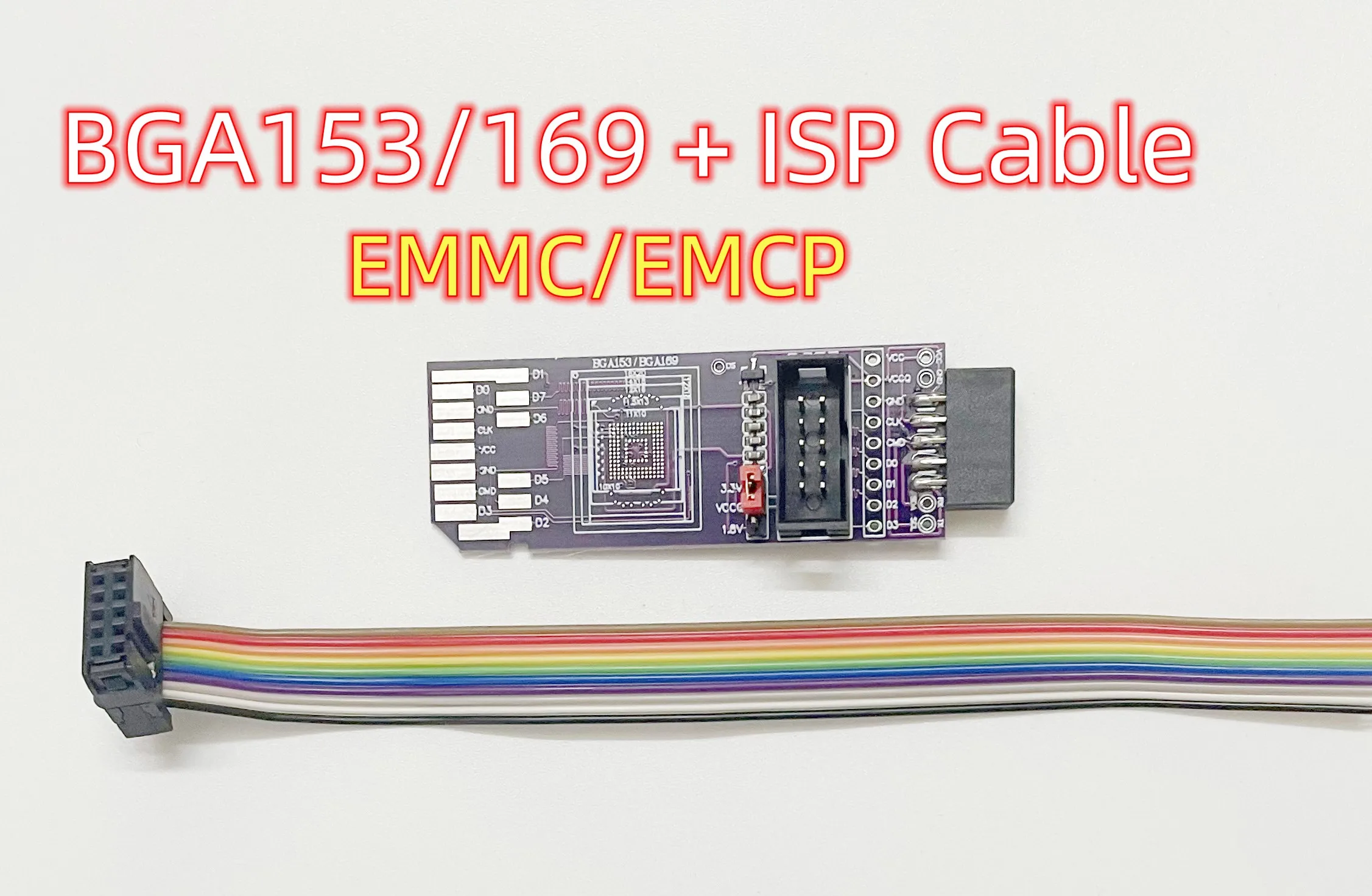 BGA100,BGA254,BGA162/BGA186 BGA153/169 BGA221 Simple Reading and Writing Board SD-EMMC  RT809H-ISP  Flywire Adapter Board