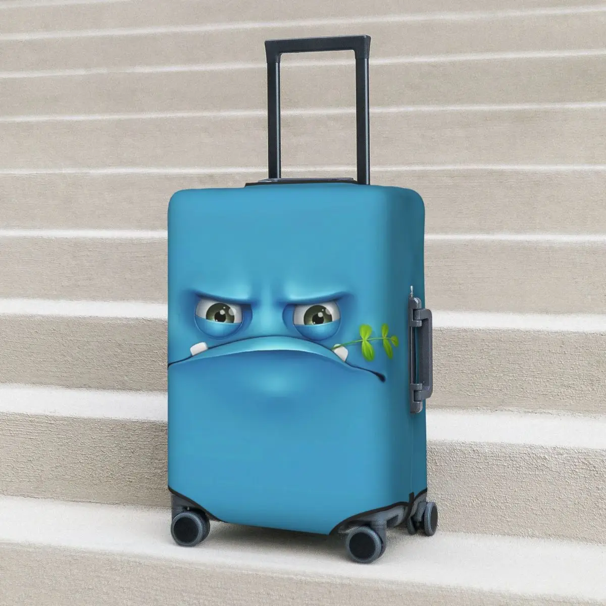 

Funny Expression Suitcase Cover Flight Face Animated Travel Fun Luggage Supplies Cruise Trip Protector
