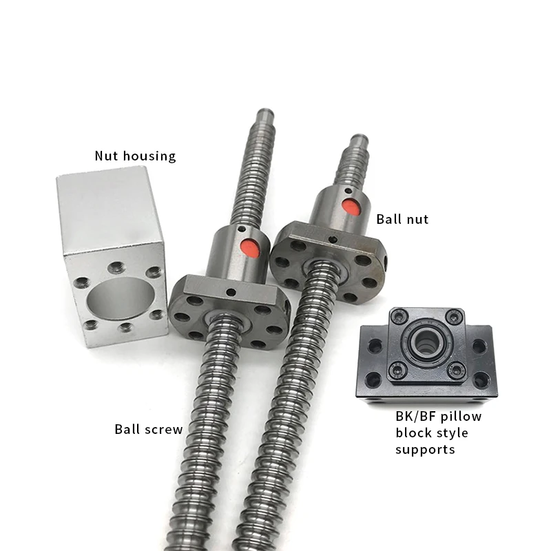 China wholesale stainless steel numerical control screw rotating nut 20mm numerical control linear guide ground ball screw