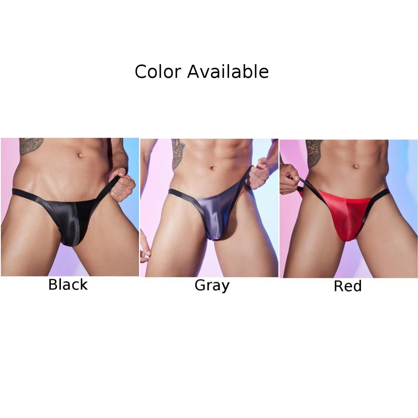 Men\'s Sexy Thong Briefs Low Waist Bikini Underwear Bulge Pouch Panties Exotic Lingerie High Stretch G-String Underpants Hombre