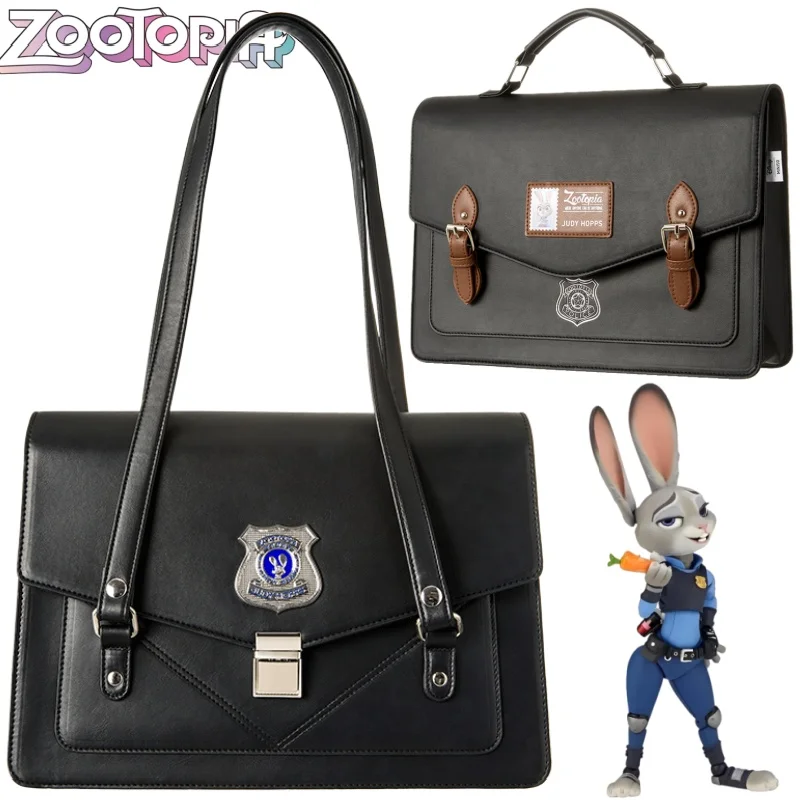 

Сумка-униформа Zootopia, сумка на плечо с рисунком Джуди Хоппс, товары в стиле аниме, праздничный подарок, повседневная модная сумка для поездок на работу, большая вместимость