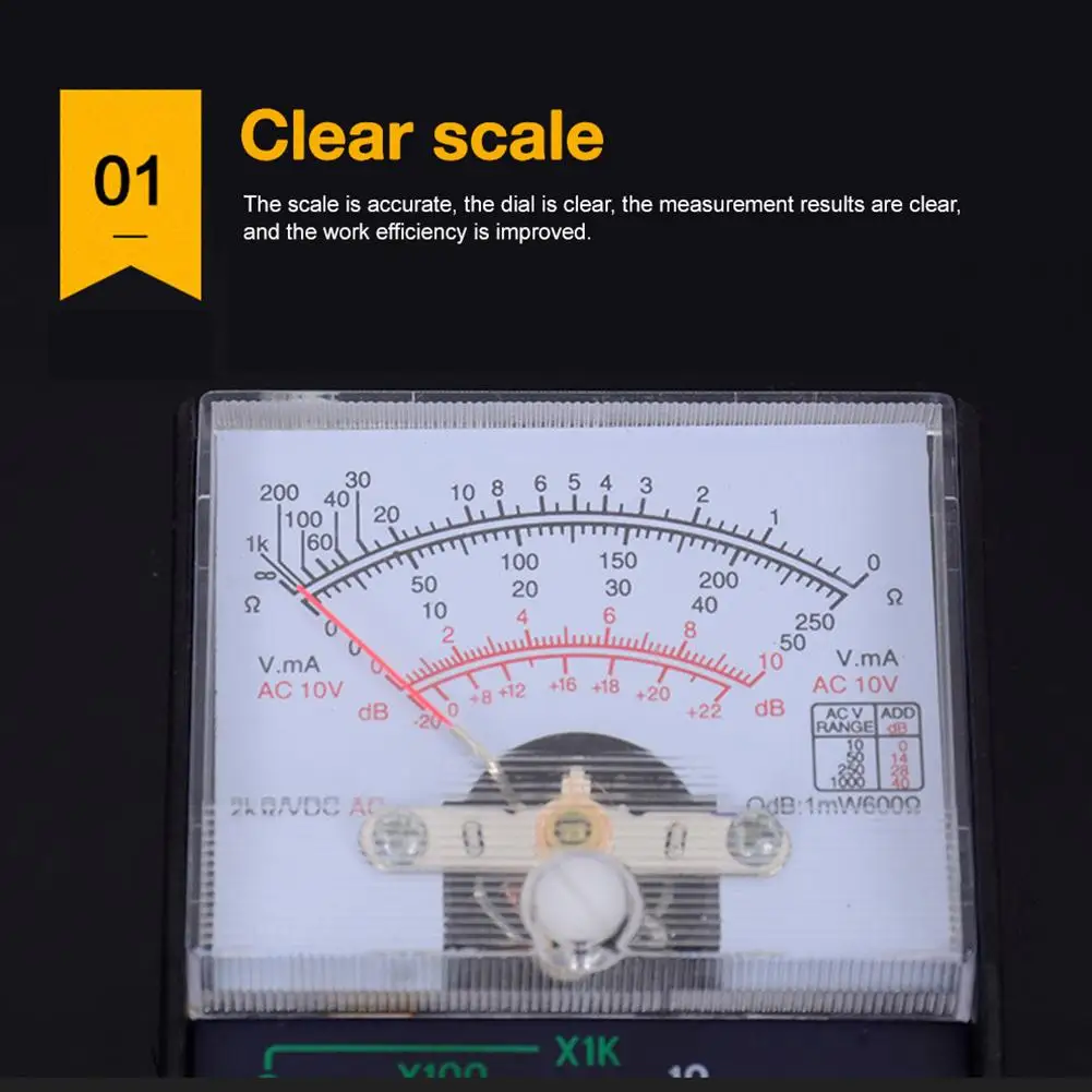 التناظرية المتعدد إبرة مؤشر نوع الفولتميتر العالمي مقياس التيار الكهربائي المحمولة الجهد الحالي أوم اختبار المقاومة