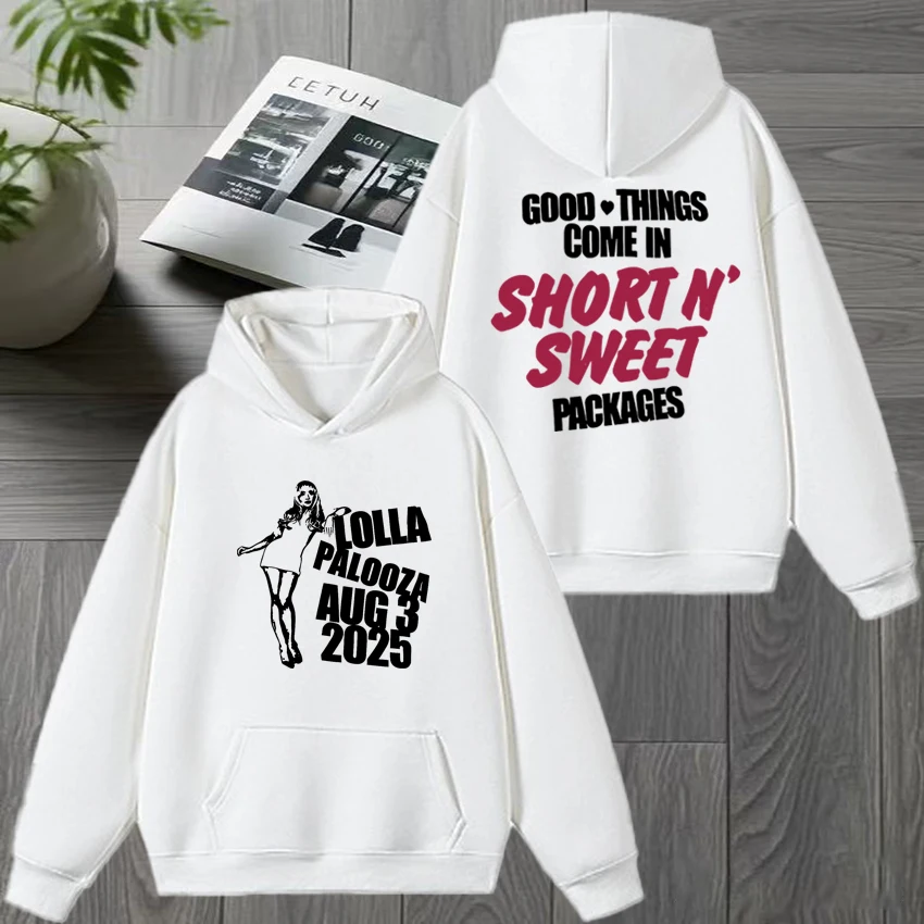 

Sabrina Carpenter Lollapalooza 2025 Double Sided printe Hoodie Men women fashion Y2k Sweatshirt Unisex Fleece Casual pullover