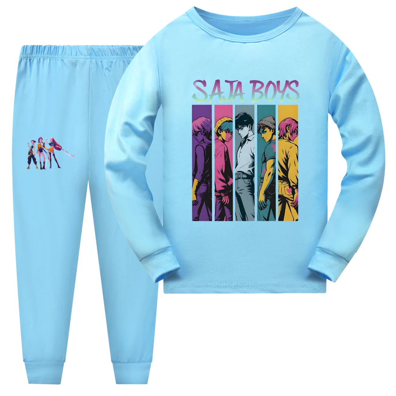 Kpop شيطان الصيادين الاطفال ملابس ساجا بنين الفرقة الكرتون بنين بنات بيجامة مجموعة موضة طويلة الأكمام منامة الأطفال ملابس خاصة دعوى #3