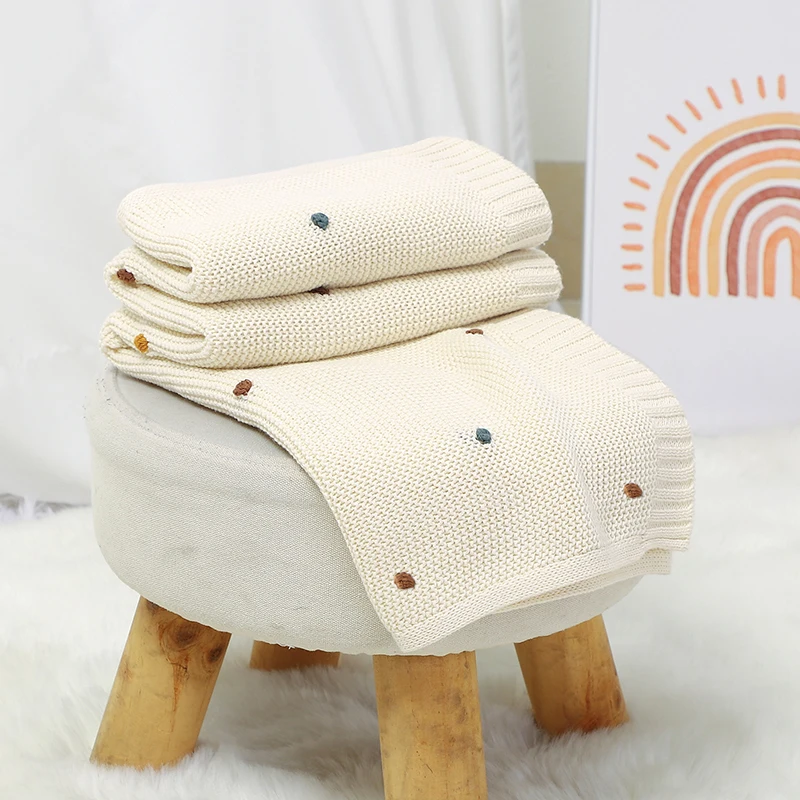 

Baby Blanket Knitted Sofa Throw Nordic Pompom Soft Tapestry Newborn Baby Swaddle Wrap Crib Stroller Blankets