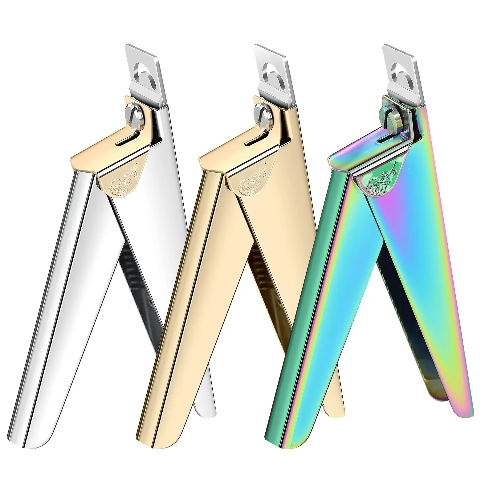 Professional Nail Art Clipper U Word False Tips Edge Cutters Manicure Colorful Stainless Steel Nail Art Tools Use For Magnet