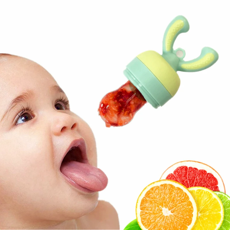 Baby Fruit &Vegetable Le Fresh Food Feeder Silicone Net Pocket Baby Pacifier Molar Rod Happy Bite Complementary Food Fruit Scoop