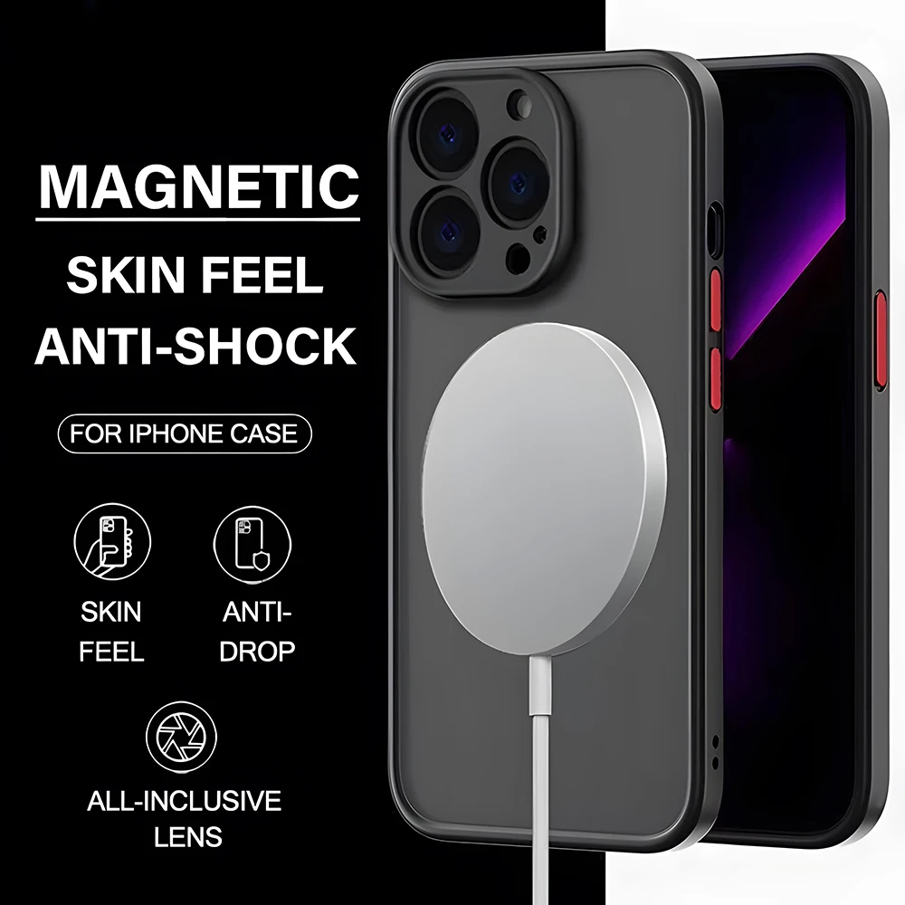 For Magsafe Matte Magnetic Case For iPhone 15 14 11 13 12 Pro Max Plus Luxury Wireless Charging Phone Protection Accessories image 5