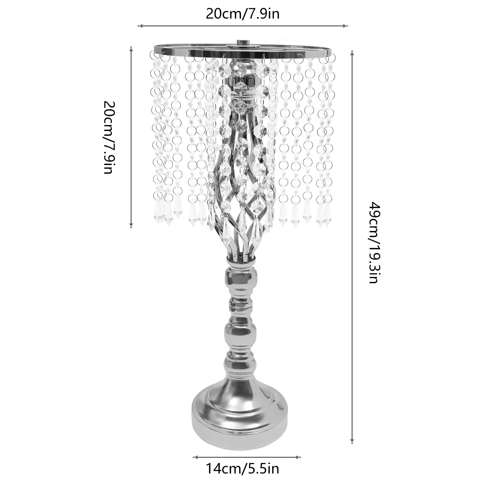 6 قطع مركزية لحفلات الزفاف مزهريات ذهبية قطع مركزية لطاولة الزفاف بطول 19.3 بوصة حامل زهور كريستال معدني طاولة زينة