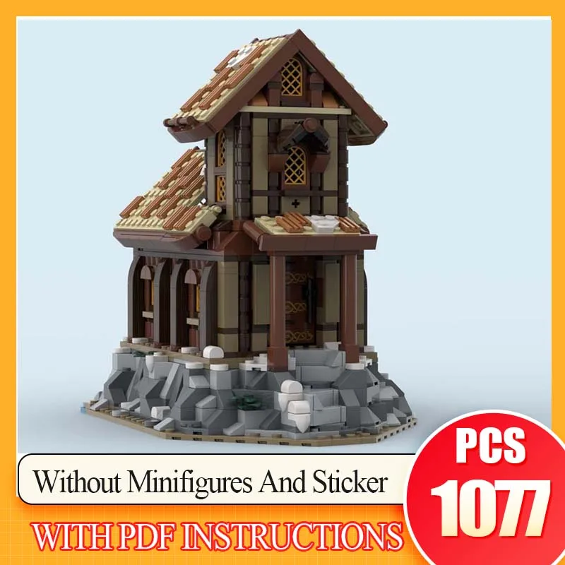 Moc ビルディングレンガ中世の城モデル孤独のチャペルモデルテクノロジーモジュラーブロックおもちゃ DIY 組み立てクリスマスギフト