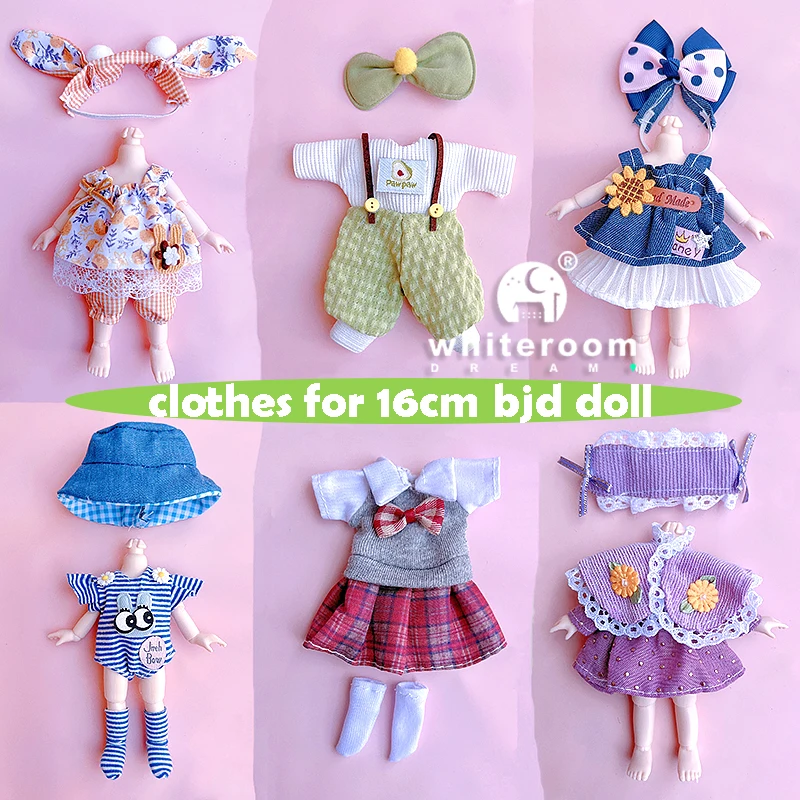 16CM Doll Clothes for 1/8 BJD Doll 25 Stylish Dress Skirt Outfit Fashion Dress Up for Girl DIY Toy Accessories Gift