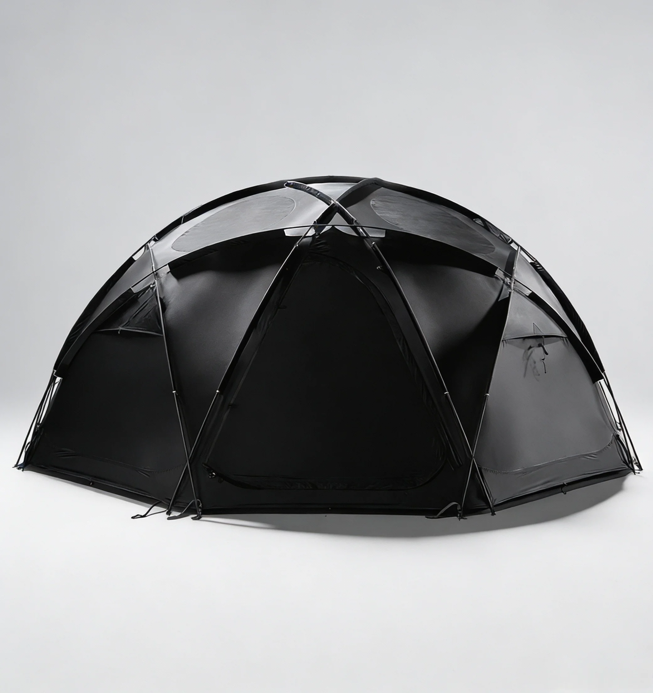 New Arrival Waterproof Windproof Black Dome Camping Tent Large Space Family Tent For Outdoor Traveling Hiking