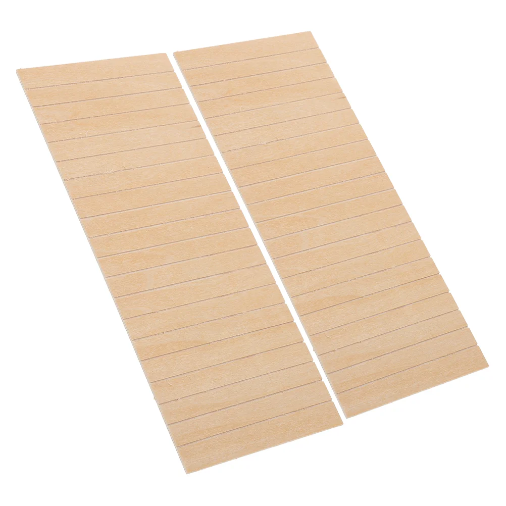 2 Pcs Dollhouse Dado Accessories Interior Wooden Panel Indoor Paneling Miniature Board