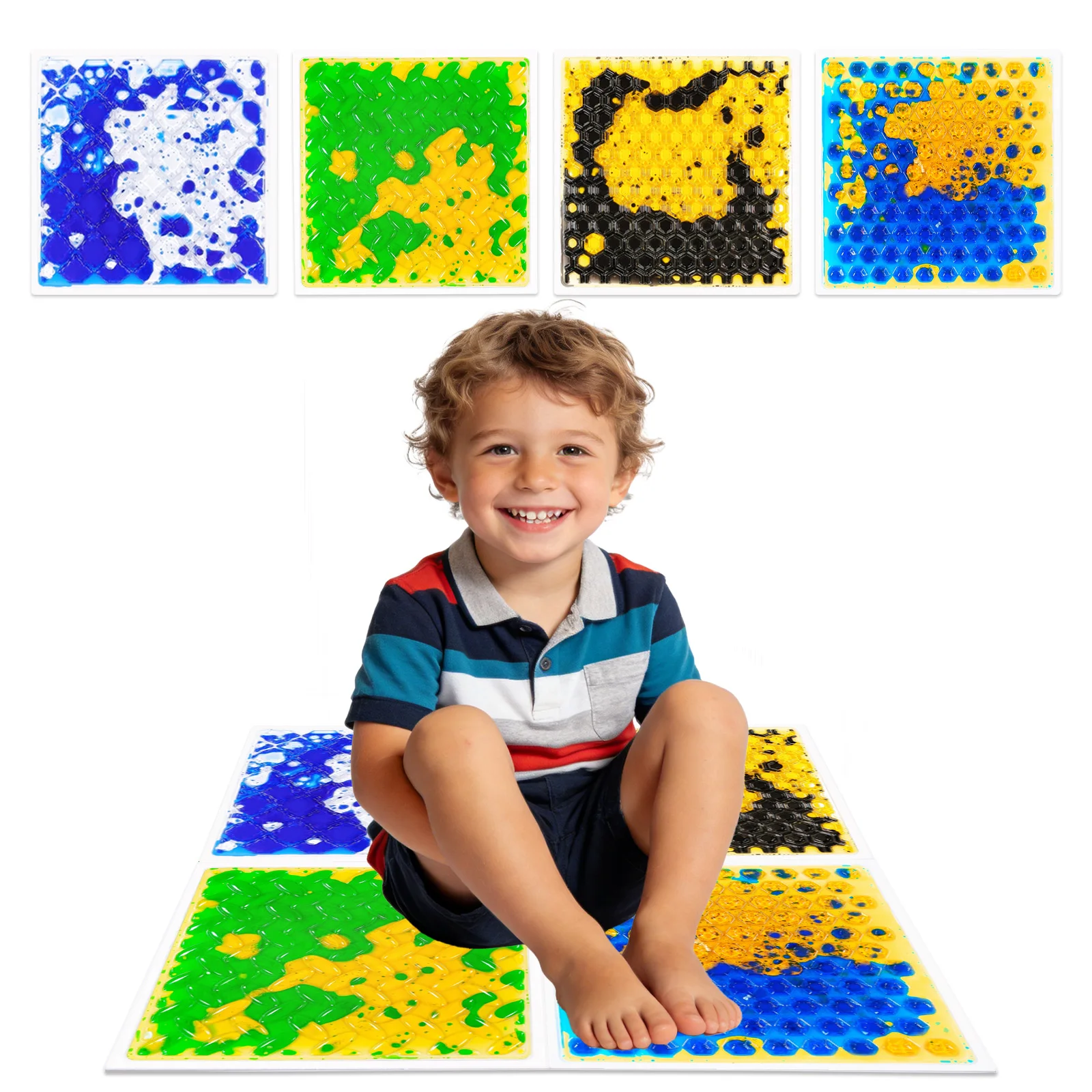 テクスチャードフロアマット-感覚マット-センサリールームフロアパッド-触覚体験マット-3～12歳向け