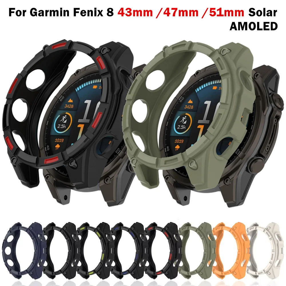 Silikon-Uhrenabdeckung für Garmin Fenix8 Solar 51 mm 47 mm Band Smart Watch Ersatzschale Garmin Fenix 8 AMOLED Schutzhülle – Detail 1