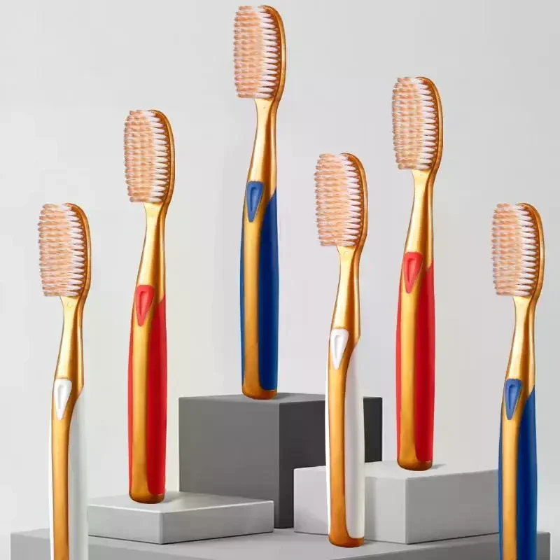 

6pcs Large Head Soft Bristled Toothbrush, Anti Slip Wide Design, With Extended U-Shaped Brush Head