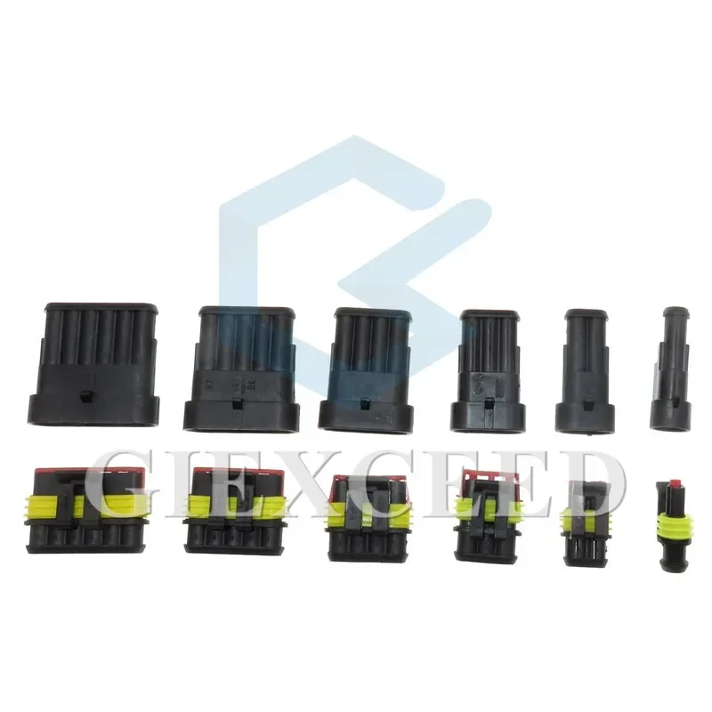 High Quality Superseal AMP/Tyco Waterproof Connector AC Assembly 1/2/3/4/5/6 Way Pin Sealed Plug Cable Sockets For Car Truck