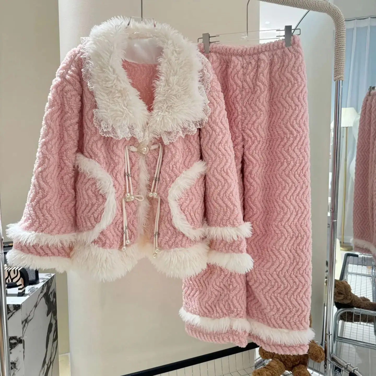 

Роскошные зимние толстые фланелевые флисовые пижамы для женщин, женская мягкая одежда для сна, теплый бархатный кардиган, домашняя одежда, пушистая ночная рубашка для девочек