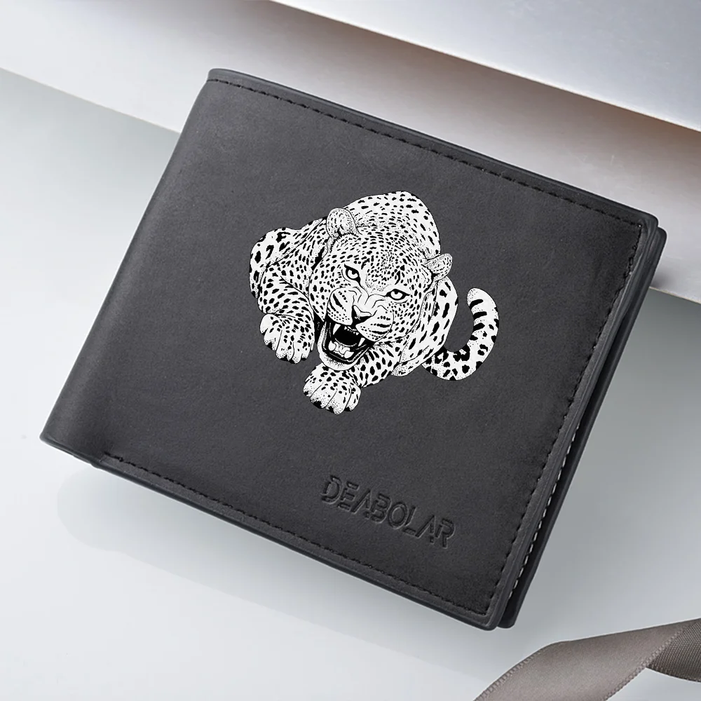 Men's wallet with European style and multiple card slot zipper coin pockets, a retro double-folding wallet