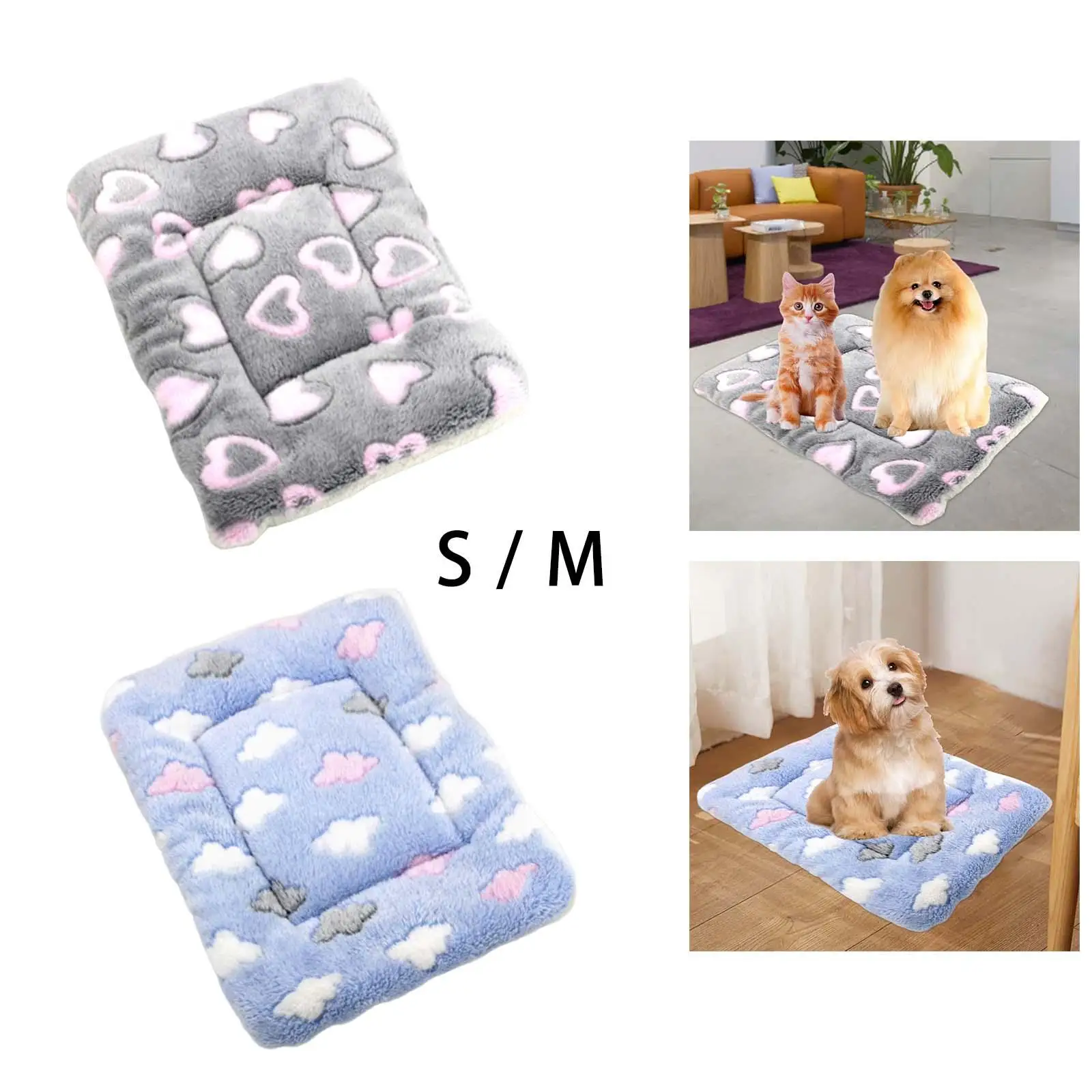 Dog Bed Mat Washable Kitten Cushion Fleece Pet Sleeping Bed Mats Cat Bed Mats for Rabbit Sleeping Puppy Kitten Cats Small Dogs