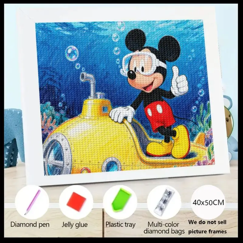 

1 шт. Disney Микки Маус 5D комплект алмазной живописи, DIY мультфильм подводная лодка океан приключения полная круглая дрель кристалл Рейн
