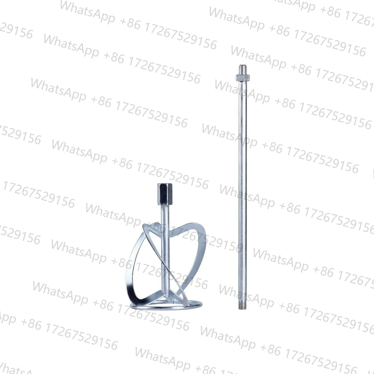 A26P Paint and Mud Mixer Stirring Rod for Drill Agitator Mixing Rod Concrete Mortar Mixer, Silver