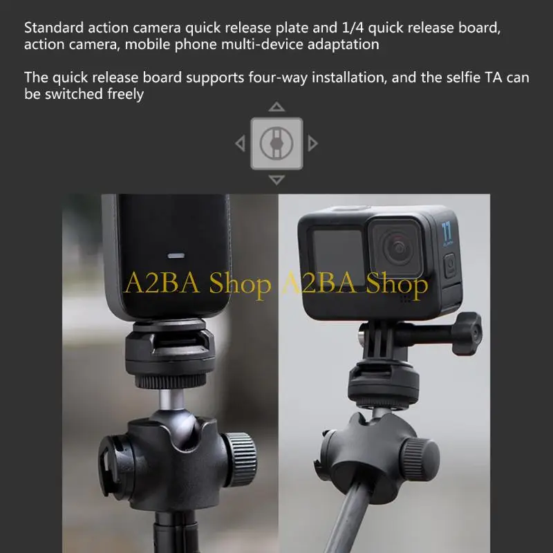 A2BA 5PCS TRIPODS TRIPODS ADAPTER يدعم التثبيت 4 في اتجاه ل